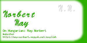 norbert may business card